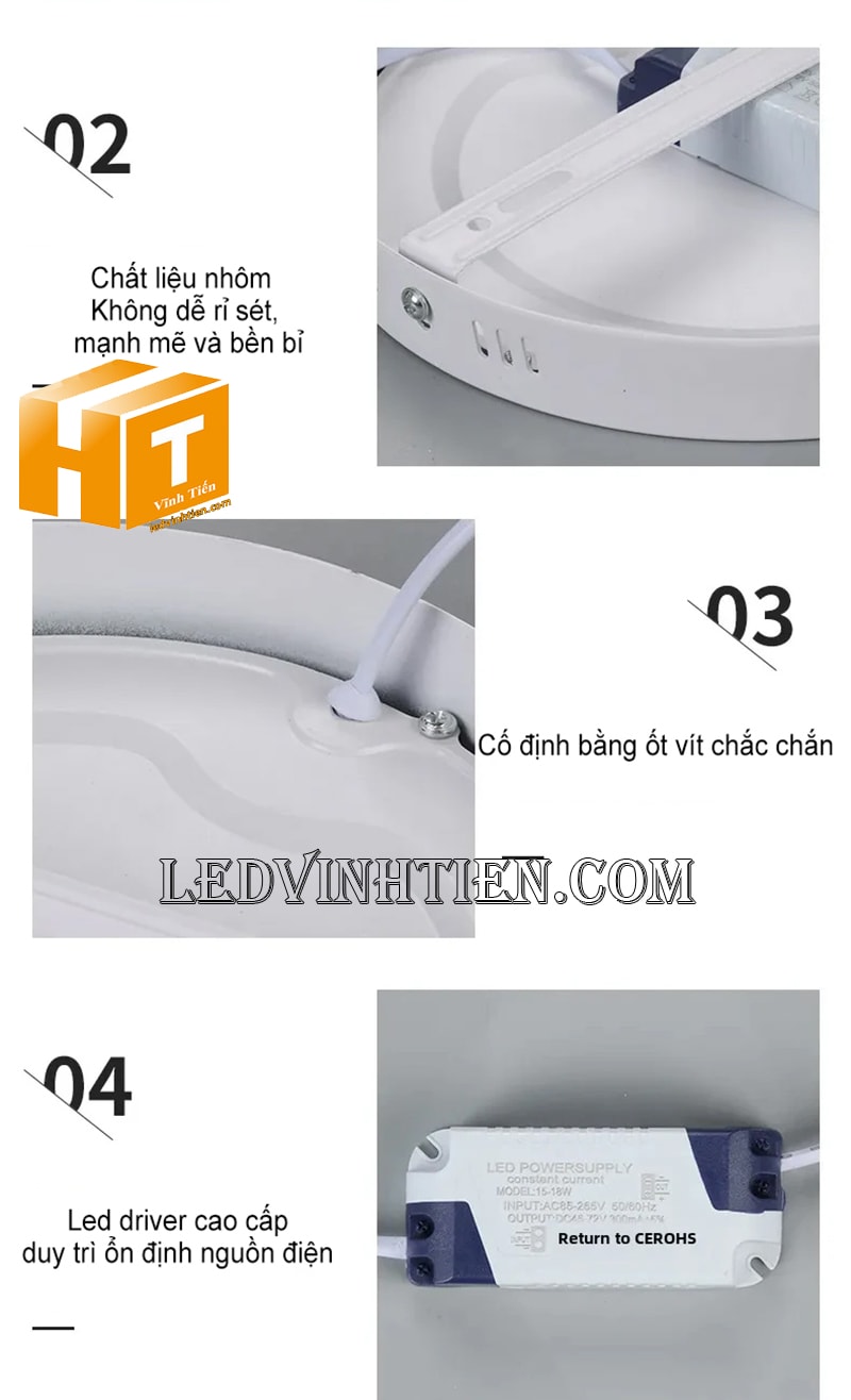 Đèn ốp trần 12w ánh sáng 4000K