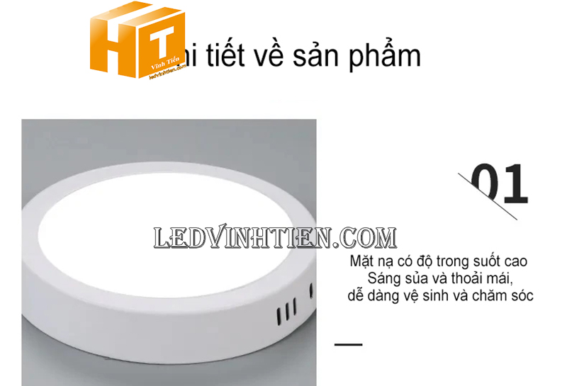 Đèn ốp trần tròn 12w có tấm phản quang cao cấp