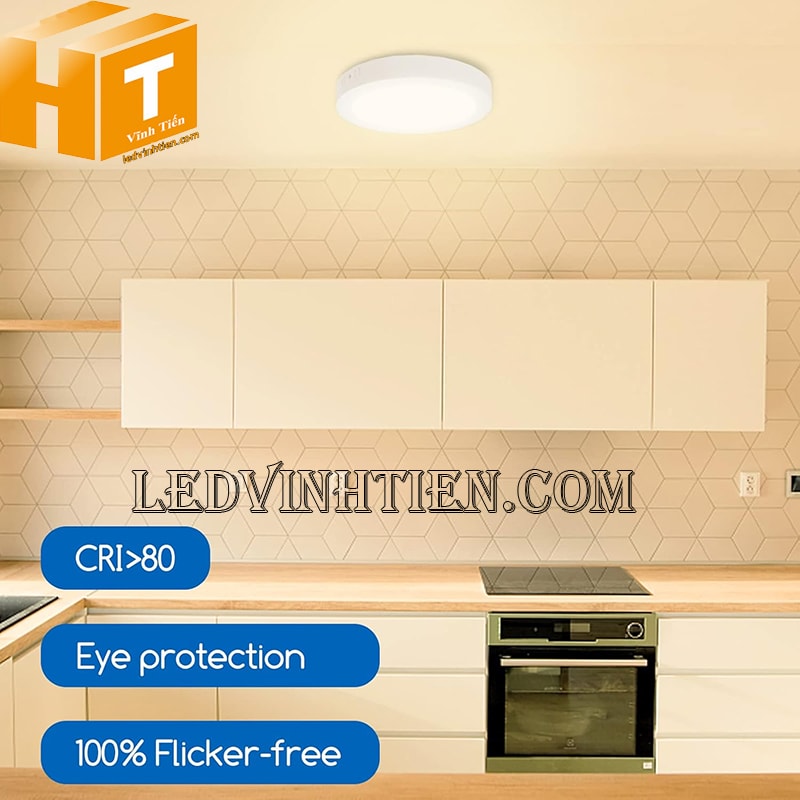 Đèn led ốp trần tròn chiếu sáng nhà bếp