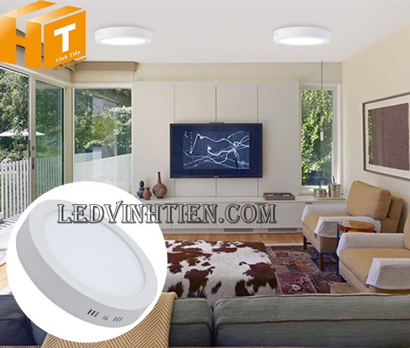 Đèn led ốp trần tròn 12w loại tốt, chiếu sáng phòng khách