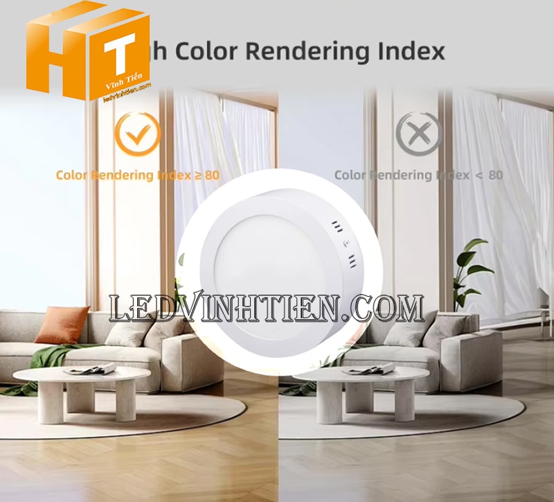 Đèn ốp trần tròn 18w 3 màu chiếu sáng phòng khách