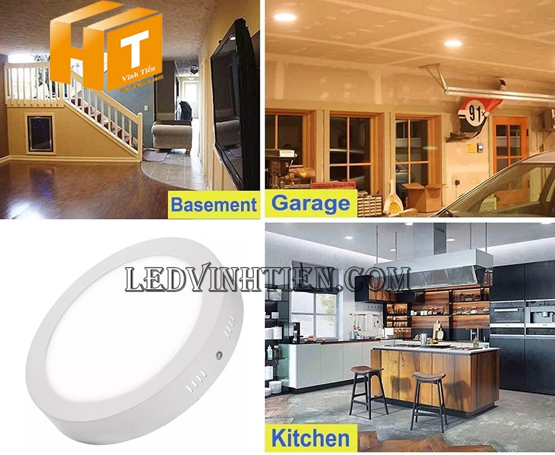 Đèn ốp trần tròn 18w chiếu sáng bãi đậu xe