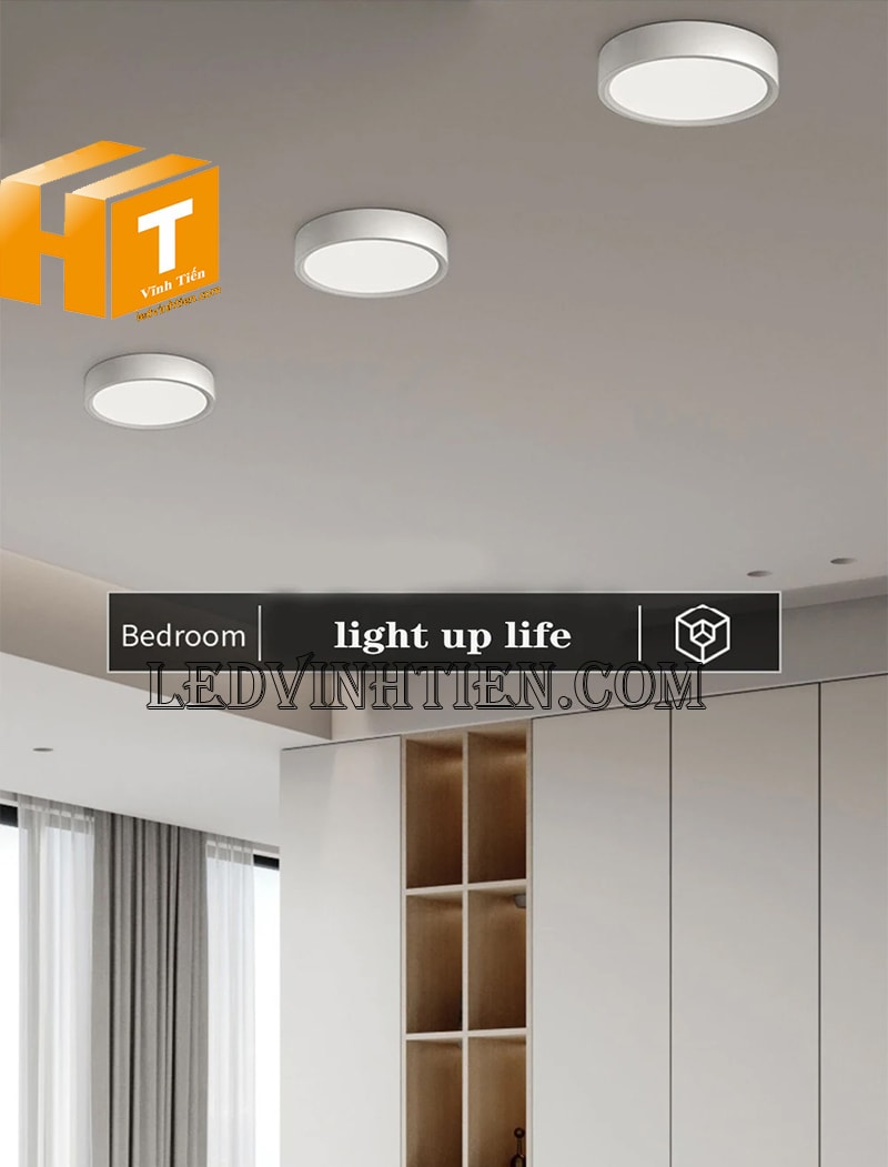 Đèn ốp trần tròn 18w chiếu sáng phòng ngủ