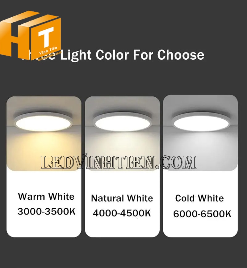 Đèn led ốp nổi tròn 3 màu công suất 24w