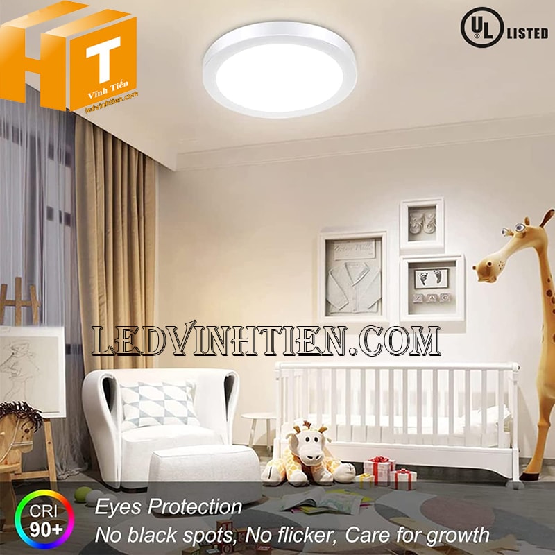 Đèn led ốp trần tròn 3 chế độ màu