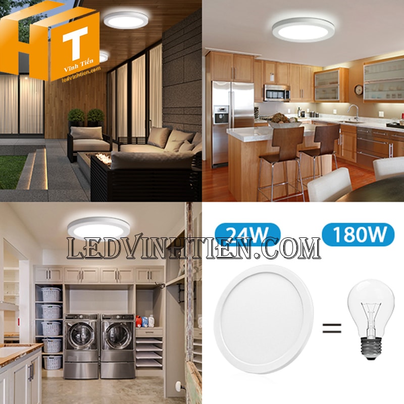 Đèn ốp nổi tròn 24w 3 màu tiết kiệm điện