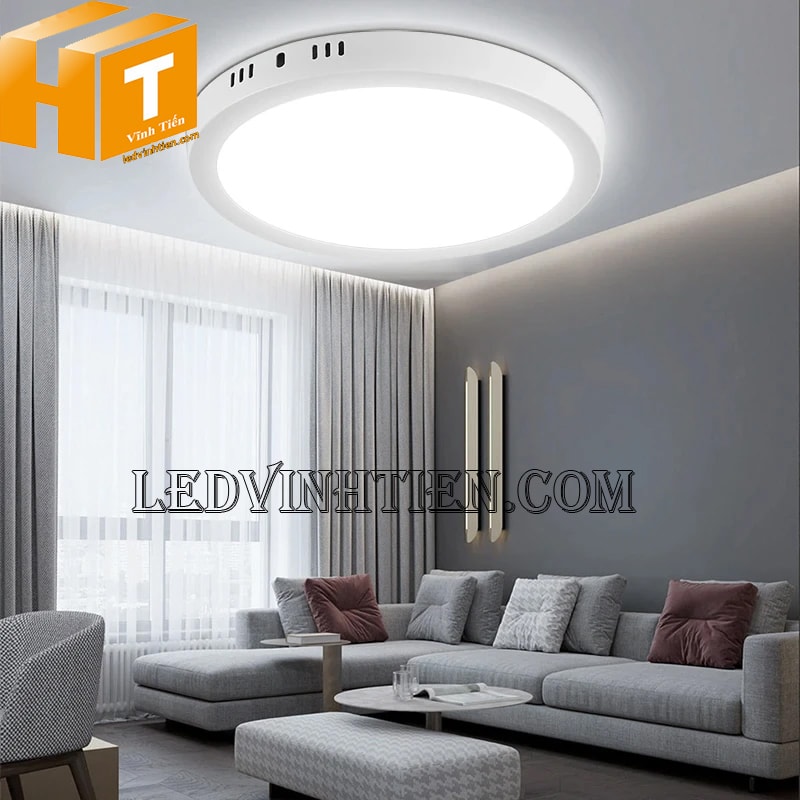 Đèn ốp trần tròn 24w màu trắng dùng cho phòng khách