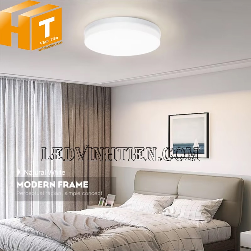 Đèn led ốp trần tròn 24w màu trung tính chiếu sáng phòng ngủ