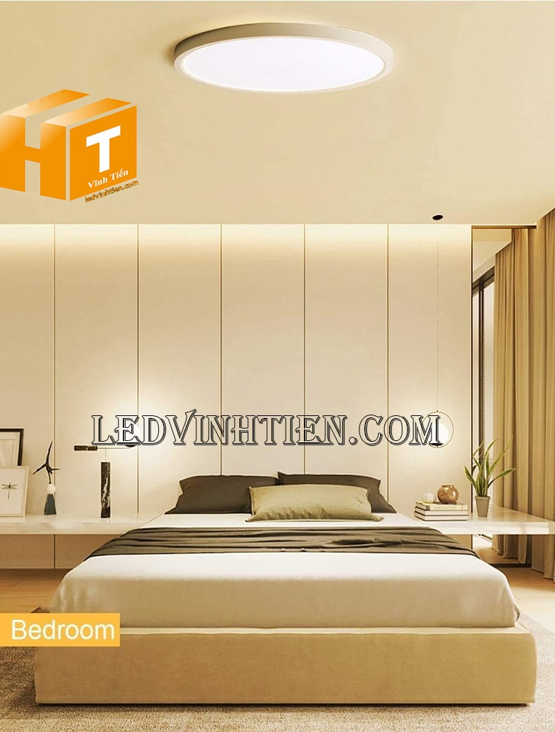 Đèn led ốp trần 24w tròn màu vàng chiếu sáng phòng ngủ