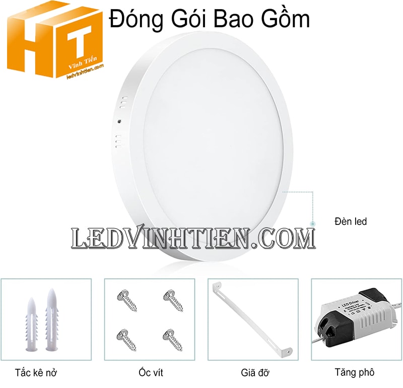 Quy cách đóng gói đèn led ốp trần tròn 24w ánh sáng 3000k