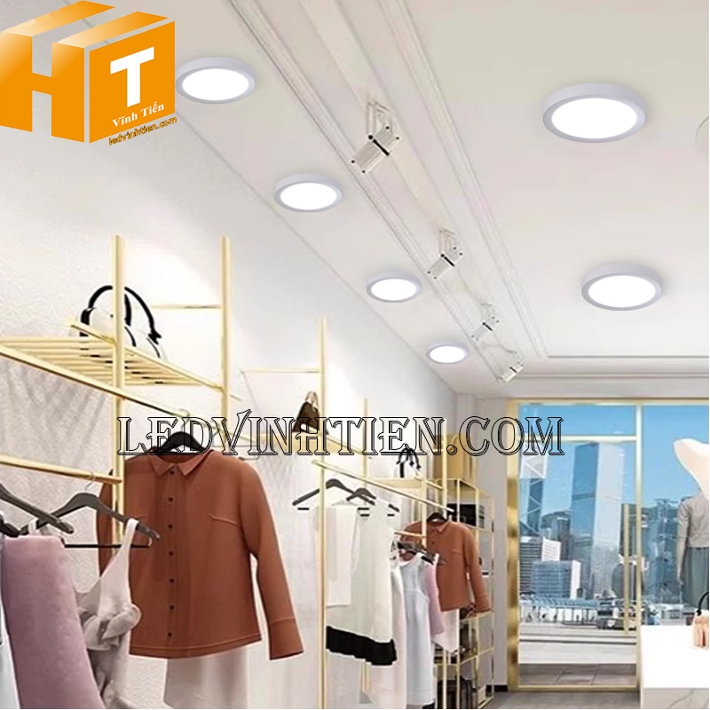 Đèn led ốp trần tròn chiếu sáng cửa hàng quần áo với công suất 24W vượt trội
