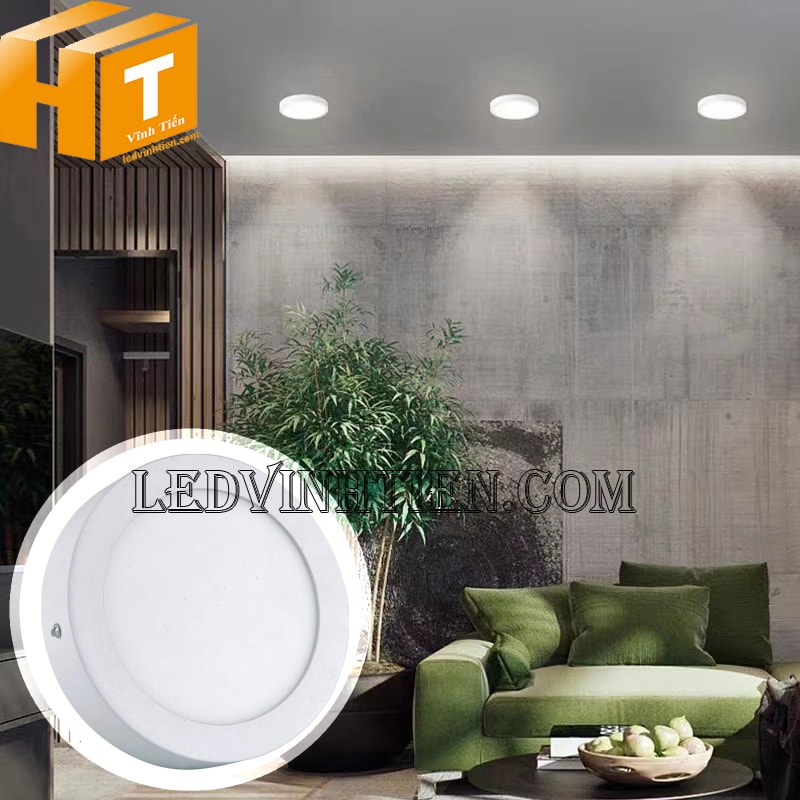 Đèn led ốp trần tròn 3 chế độ màu