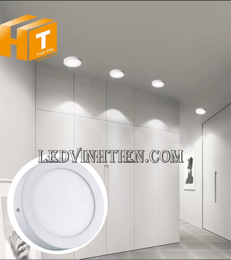 Đèn ốp trần tròn 6w 3 màu chiếu sáng lối đi