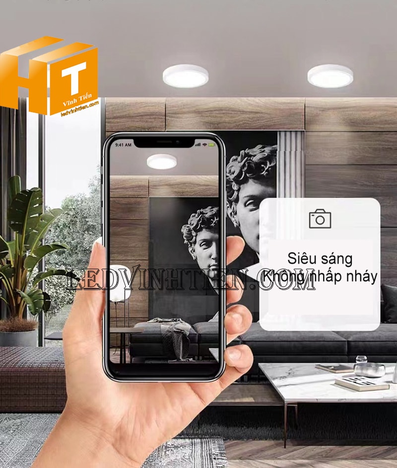 Led panel 6w 3 màu ánh sáng không nhấp nháy