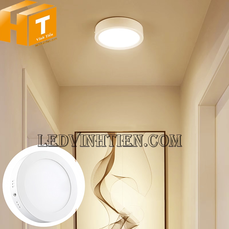Đèn led ốp nổi tròn 6w màu vàng siêu sáng trang trí nội thất
