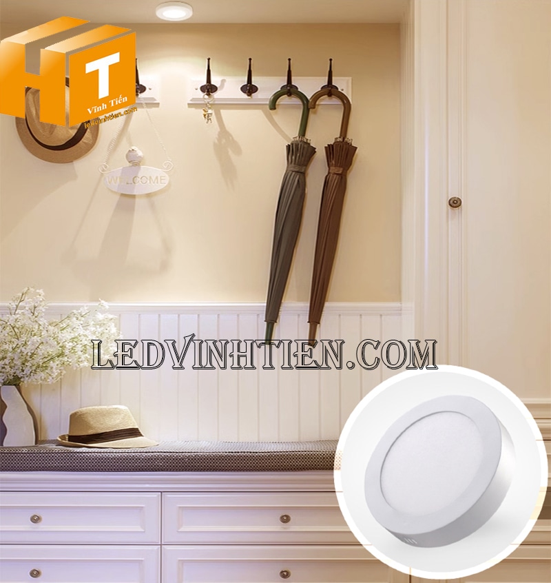 Đèn led ốp trần nổi tròn ánh sáng màu vàng