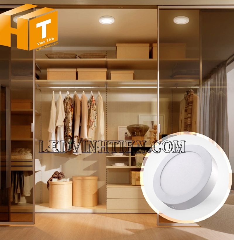 Đèn led ốp trần tròn 6w màu 3000K chiếu sáng phòng thay đồ