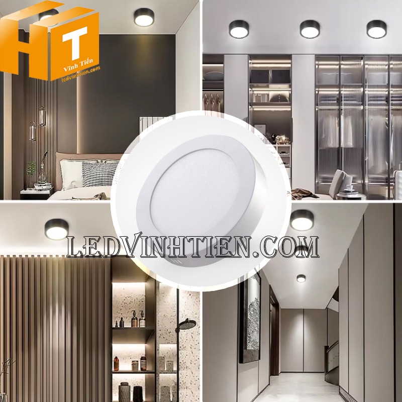 Đèn ốp nổi tròn 6w ánh sáng vàng dùng cho phòng khách, lối đi