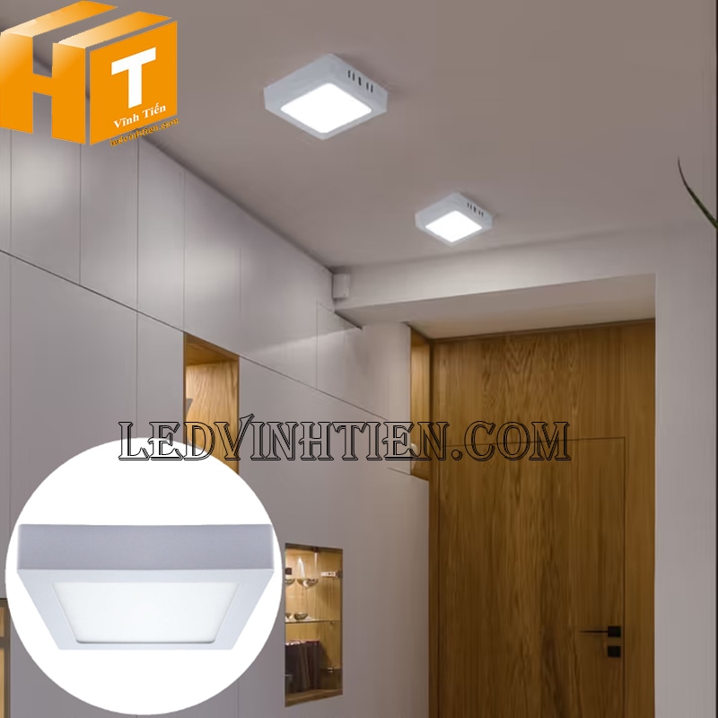 !Đèn led ốp nổi vuông 12w 3 màu chiếu sáng phòng khách