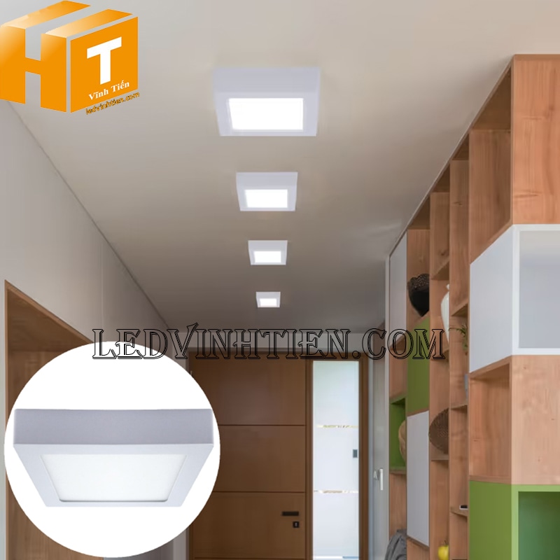Đèn led ốp nổi vuông 3 màu chiếu sáng phòng ngủ