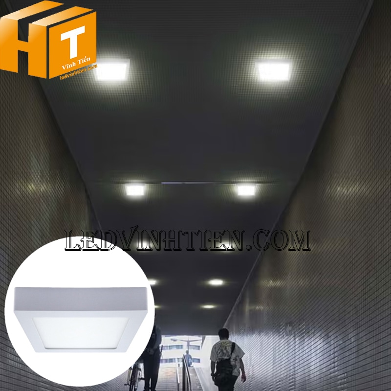 Đèn led ốp trần vuông 3 chế độ 12w chiếu sáng lối đi