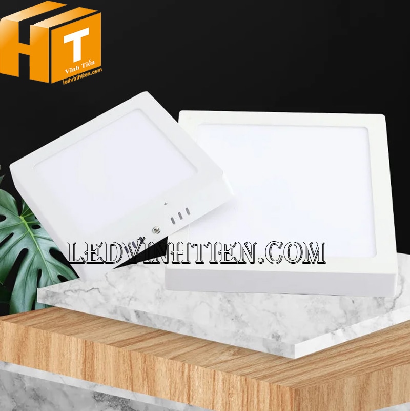 Đèn led ốp trần vuông 3 chế độ màu