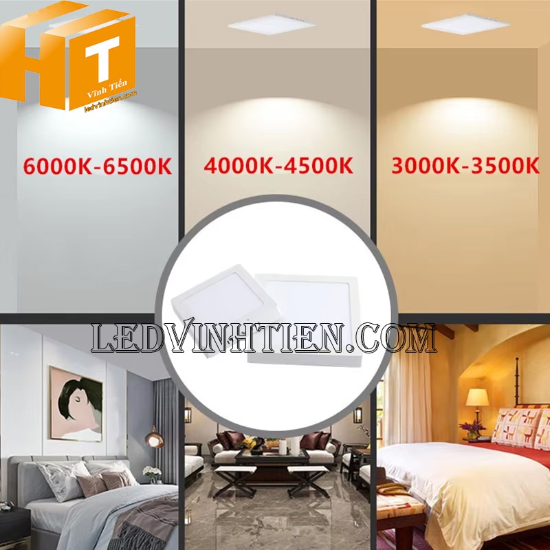 Đèn ốp nổi tròn 12w 3 màu siêu sáng dùng cho phòng ngủ