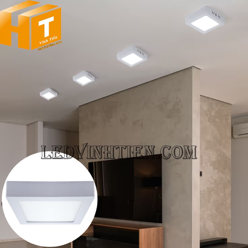 !Đèn ốp nổi vuông 12w 3 màu tiết kiệm điện