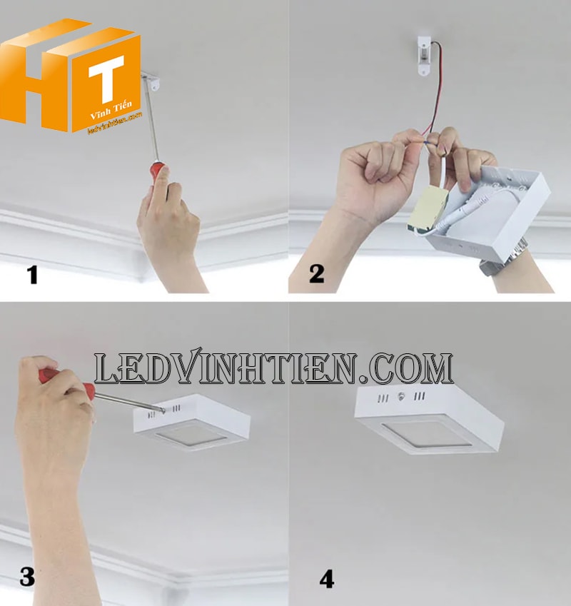 Hướng dẫn lắp đặt đèn led ốp trần vuông