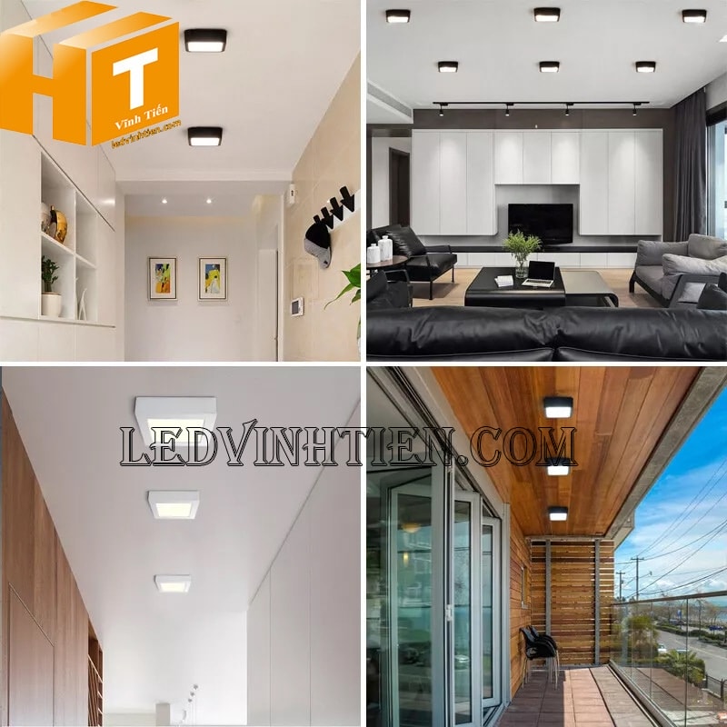 Đèn led ốp trần 12w vuông ánh sáng 4000K