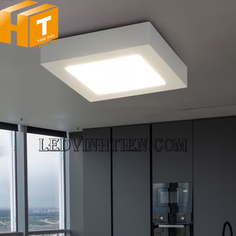 !Đèn led ốp trần 12w vuông màu trung tính
