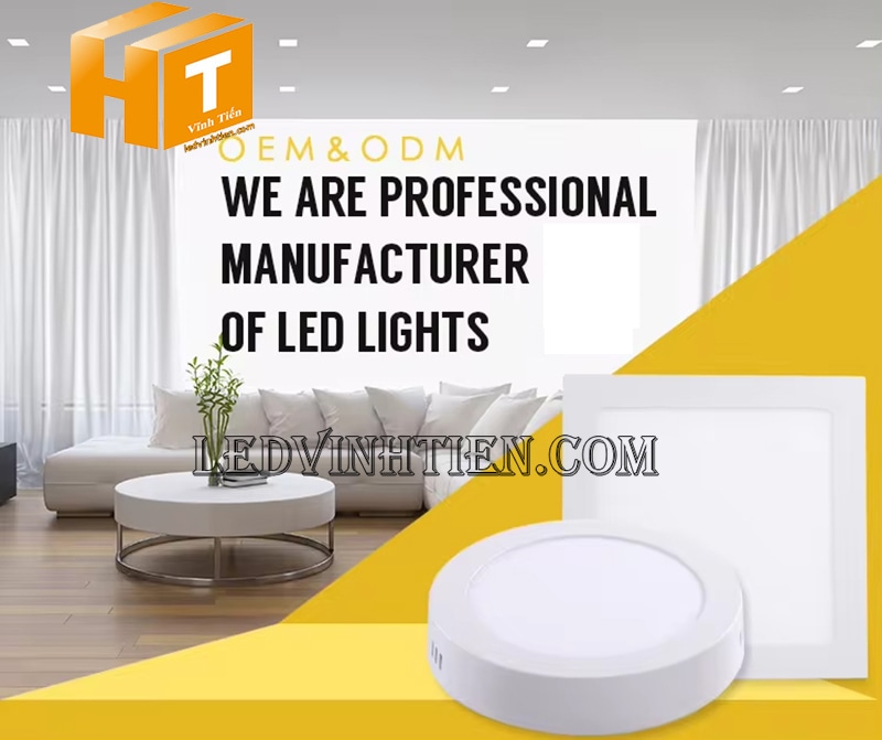 Đèn led ốp trần nổi vuông 12w ánh sáng màu vàng