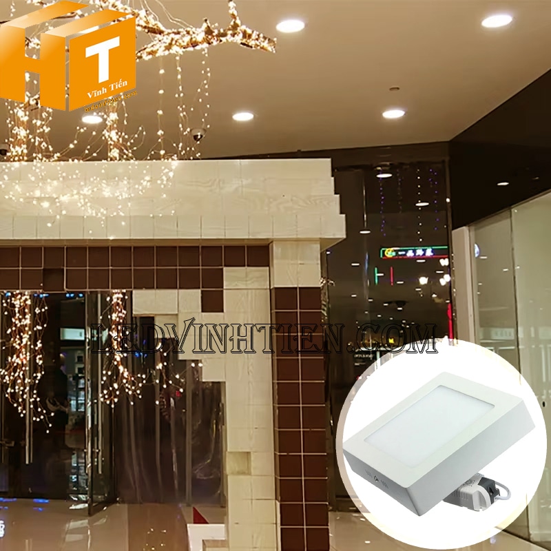 Đèn led ốp trần vuông 12w màu vàng loại tốt