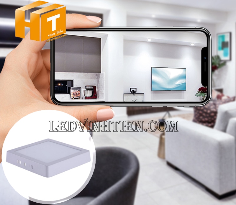 Đèn led ốp trần vuông 18w 3 màu siêu sáng, không nhấp nháy