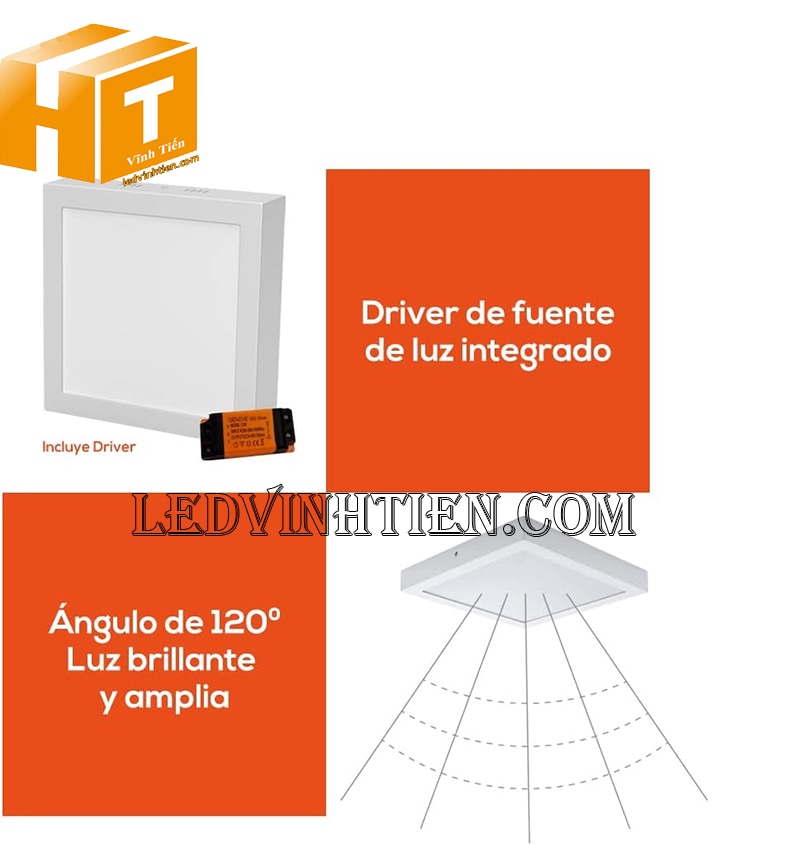 Bán đèn led ốp trần vuông 18w tại HCM