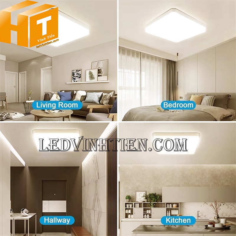 Đèn led ốp nổi vuông 18w màu 4000k