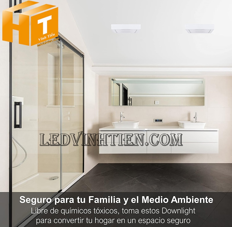Đèn led ốp trần nổi vuông 18W dùng cho nhà vệ sinh