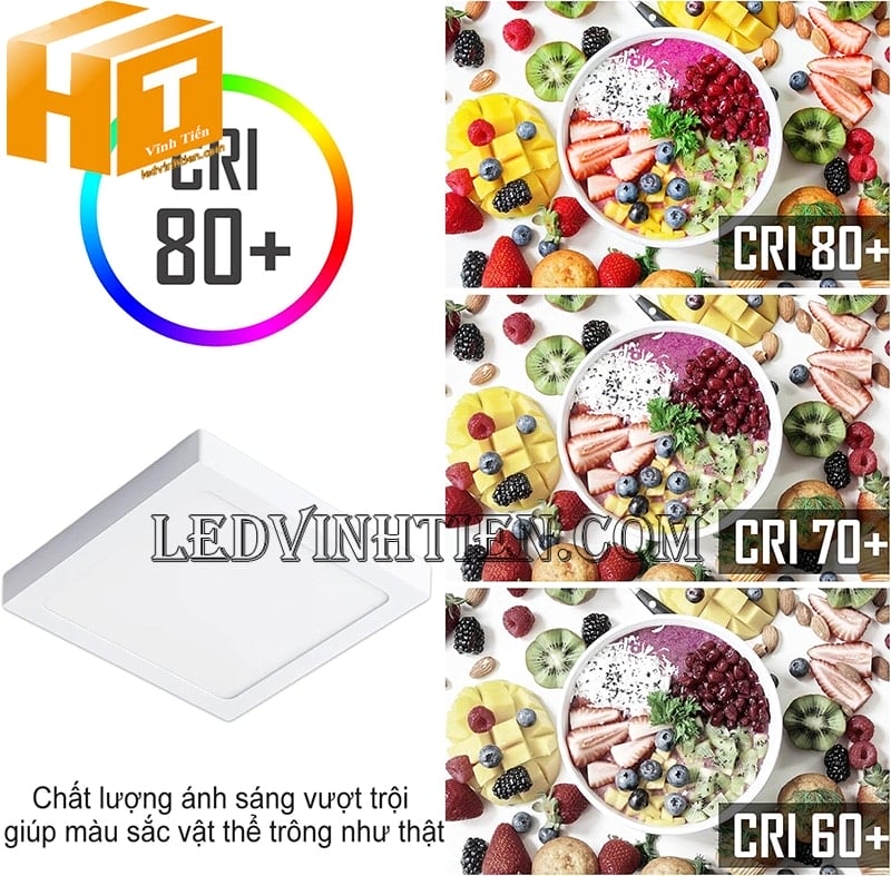 Đèn led ốp trần vuông 18w màu trung tính siêu sáng