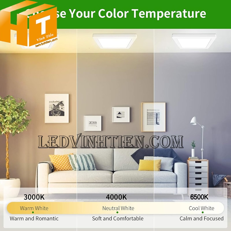 Đèn ốp nổi vuông 18w 3 màu loại tốt