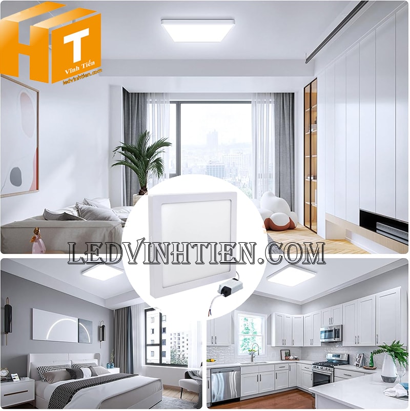 Đèn led ốp trần 24W vuông vỏ trắng