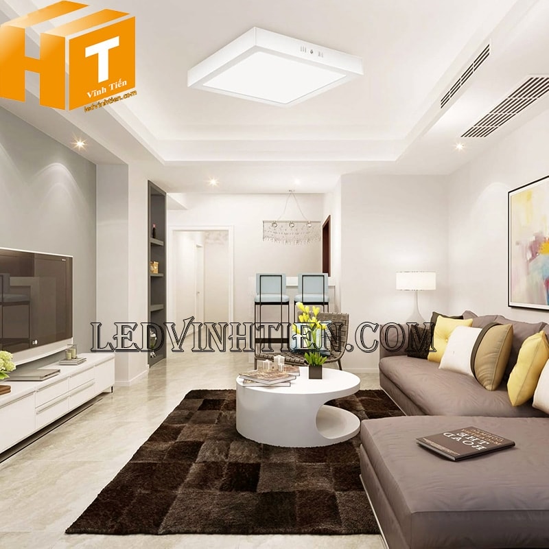 Đèn led ốp trần 24w vuông ánh sáng trung tính dùng cho phòng khách