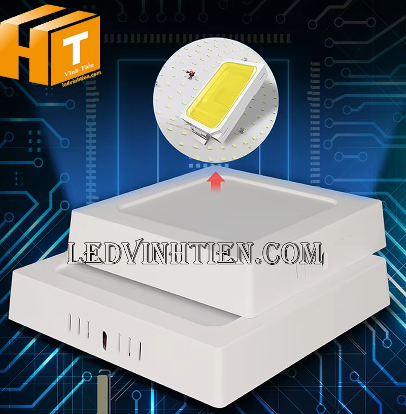 Đèn led ốp nổi vuông 6w 3 màu tiết kiệm điện