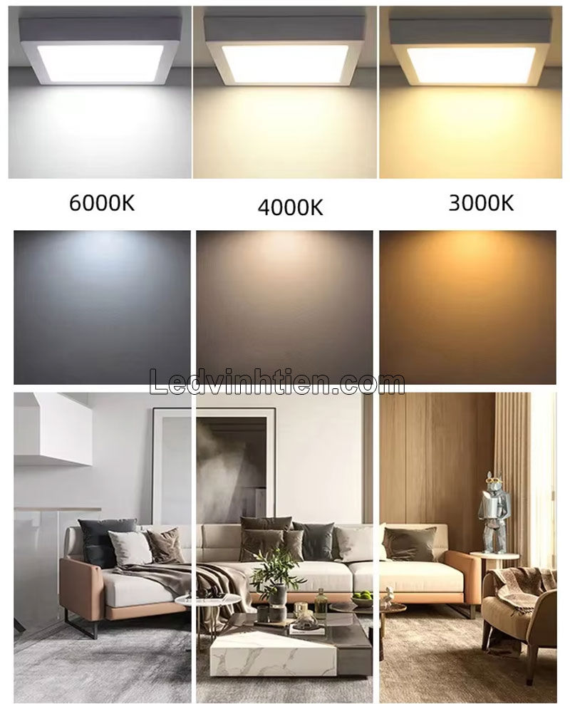 Đèn ốp nổi vuông 6w màu trắng