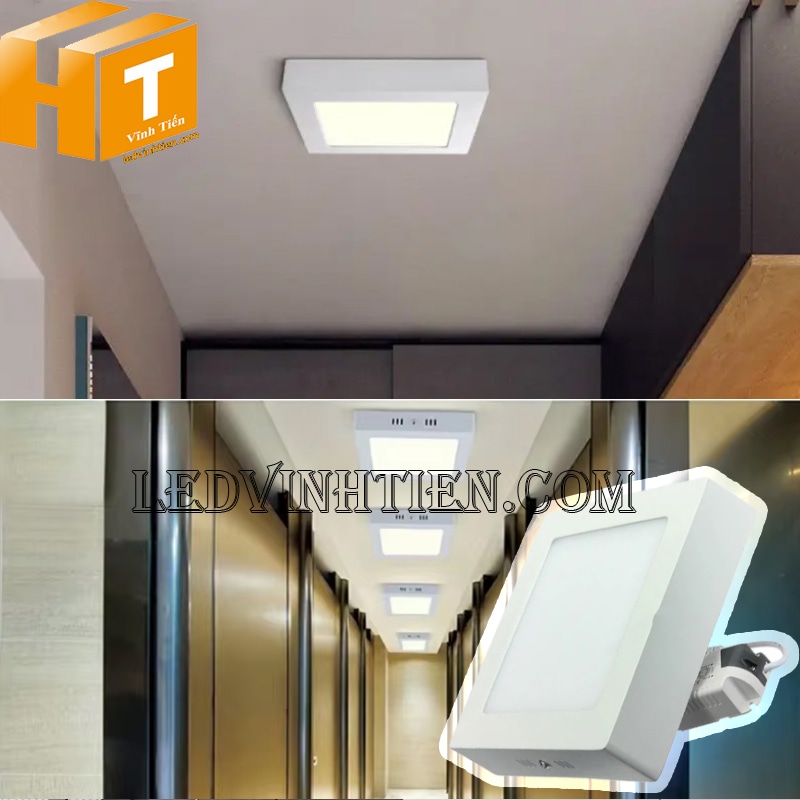 Đèn ốp trần vuông 6w màu trắng chiếu sáng lối đi, văn phòng