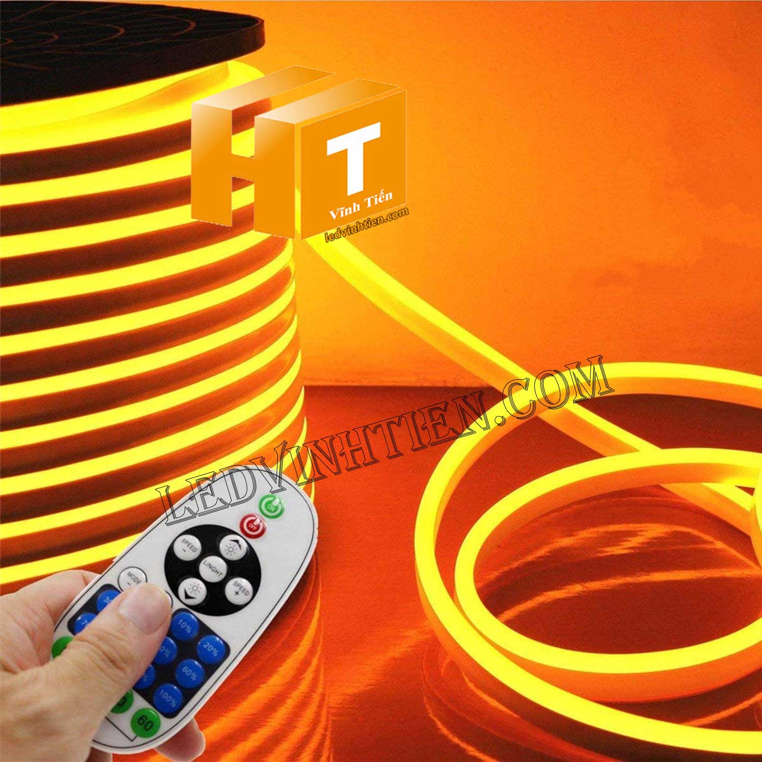 Led dây Flex Neon 220V cuộn 50m, 100m, ánh sáng màu vàng nắng, warm white, Led Neon Sign 220V viền trang trí,đèn decor, hắt trần thạch cao , quấn cây, trang trí cà phê, nhà hàng, khách sạn, led 2835 , led 5050 giá rẻ, loại tốt, chất lượng, dùng chiếu sáng trong nhà, ngoài trời. LED Neon Flex hiệu ứng sáng mờ, hoàn hảo. Dây mềm dễ uốn dẻo. Trang trí nội ngoại thất ưu việt. Điện áp 220V, chống mưa tiêu chuẩn IP65, 66, 67, dễ sử dụng, dể đấu nối, phân phối sỉ bởi công ty đèn led vĩnh tiến, ledvinhtien.com