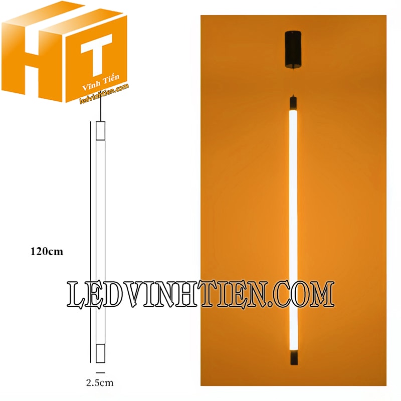 Bóng led tuýp trang trí màu cam