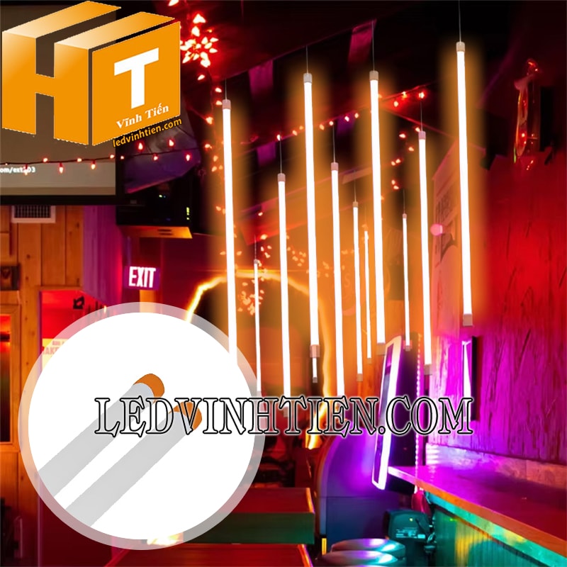 Đèn led tube T8 màu cam trang trí nội thất