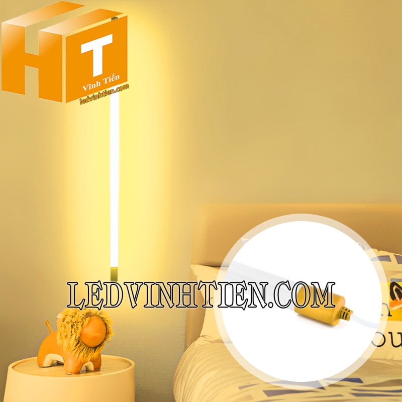 Đèn tuýp led 1m2 màu vàng trang trí phòng ngủ