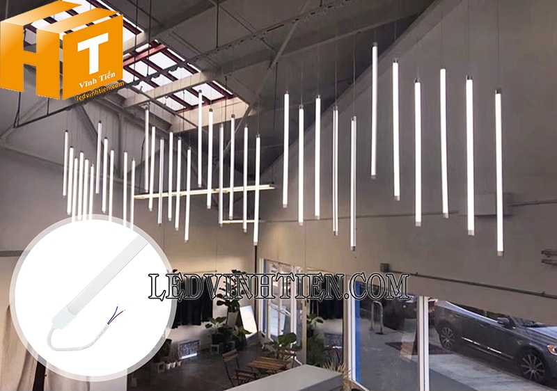 Bóng tuýp led màu vàng nắng trang trí