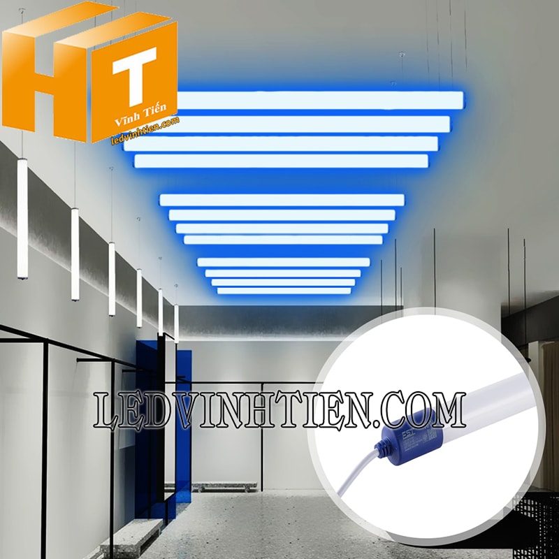 Tuýp led 1m2 xanh dương trang trí nội thất